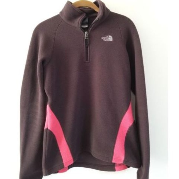 The North Face Jackets & Blazers - The North Face Brown Pink Fleece Pullover 1/4 Zip